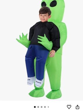 Green Inflatable Alien Carrying Kids Costume
